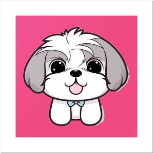 Cute kawaii Shih Tzu Posters and Art